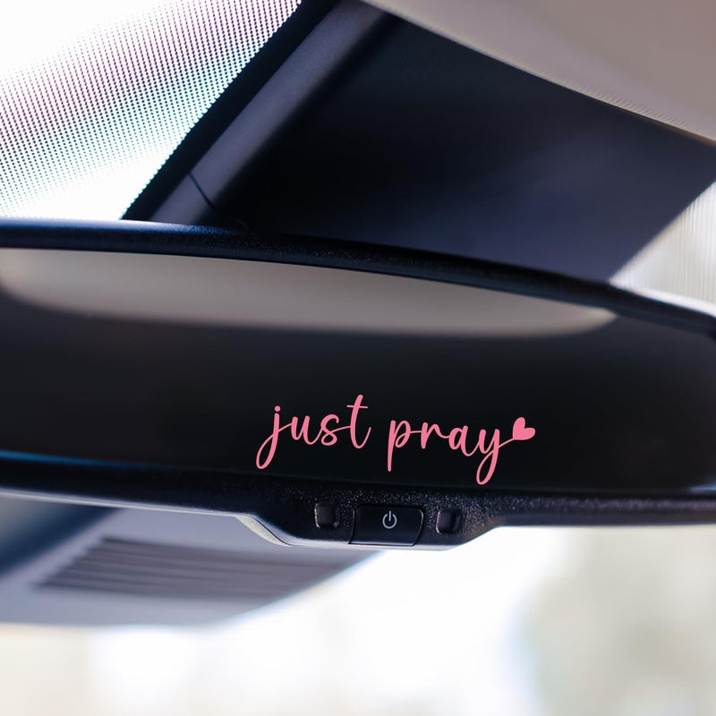 Hangwoous 3X Pink Just Pray Jesus Stickers For Cars - Vinyl Christian Sticker For Rearview Mirror, Laptop, Water Bottle - Christian, Jesus Car Decal - Religious Car Stickers And Decals - Resist Sticker For Cars - Image 1